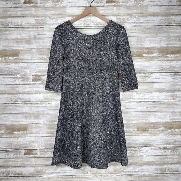NOM Maternity Dress Size XS Fit & Flare Textured Tweed 3/4 Sleeves Jack Mini - Picture 13 of 14